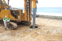 サンドコンパクションパイル工法(SCP)の弱点を改良した「契約後VE方式」の工事現場