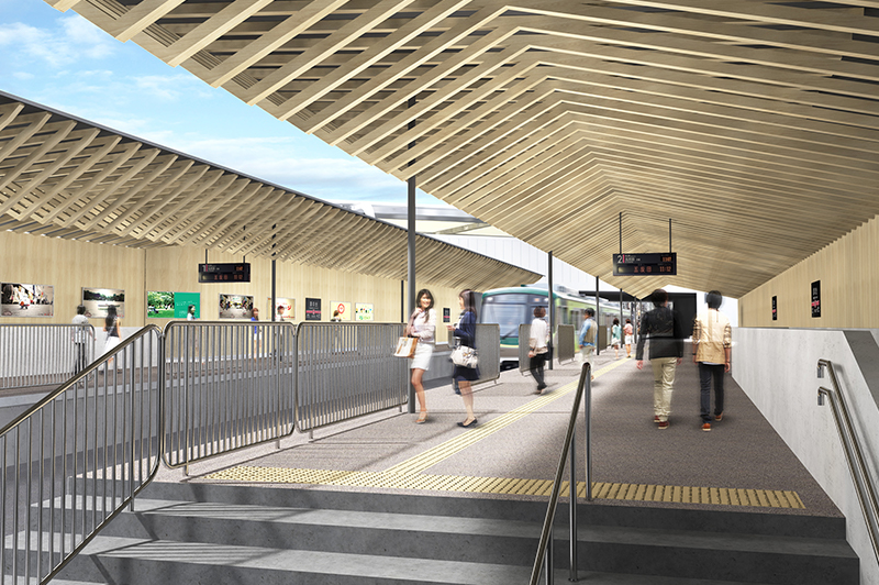 旗の台駅ホーム屋根リニューアル後のイメージ