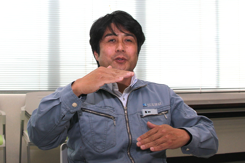 (株)髙野組土木部の松﨑誠也部長