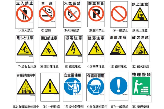 建災防統一安全標識一覧 / 建災防（https://www.kensaibou.or.jp/safety_sign/index.html）