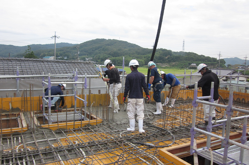 RC造住宅の現場のもよう