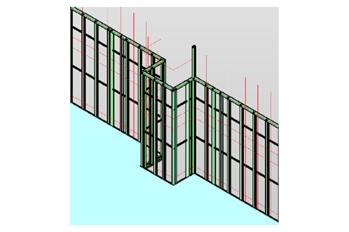 軽量鉄骨（LGS）の 配列BIM モデル