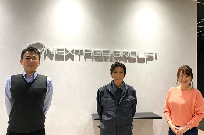 左からNEXTAGE GROUP情報セキュリティ課のシステム・エンジニアディレクター兼CIOの竹内玄哉さん、MED Engineering部長の鈴木大介さん、NEXTAGE GROUP広報課主任の鶴岡美保さん