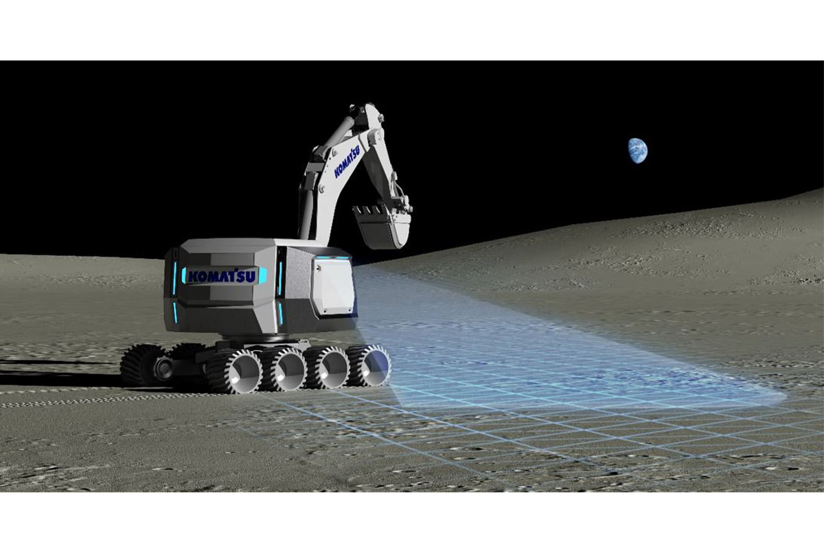 デジタルツイン技術を活用した月面建設機械への適応（イメージ） / コマツ
