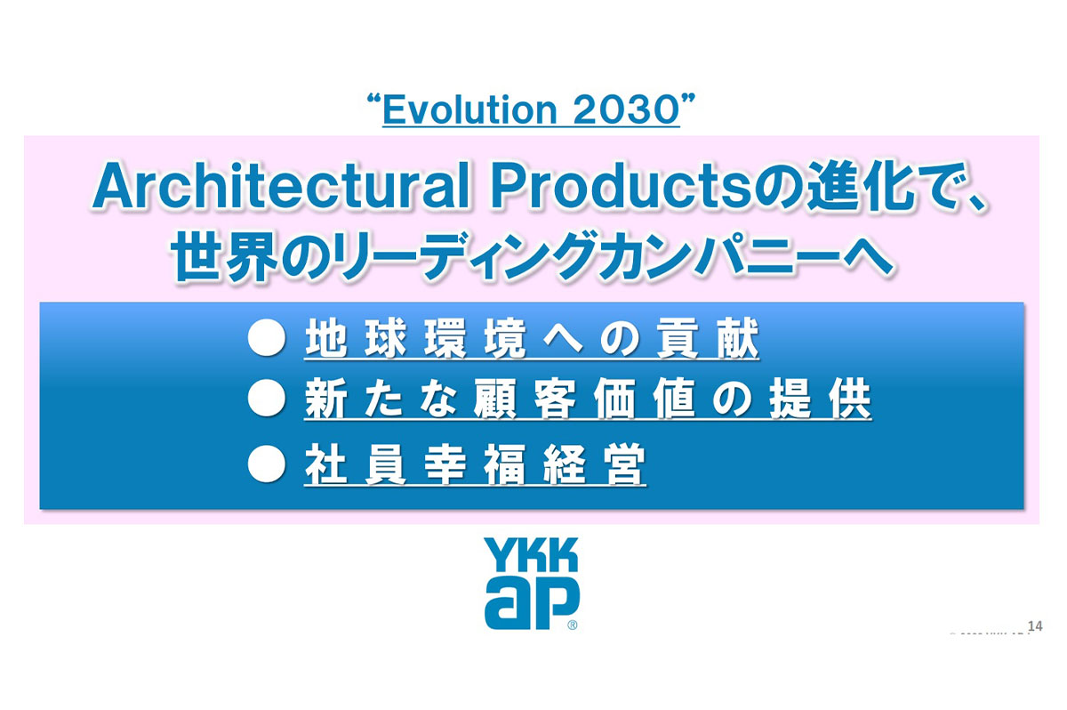 ニュービジョン「Evolution 2030」における3大方針 / YKK AP新体制方針説明会資料