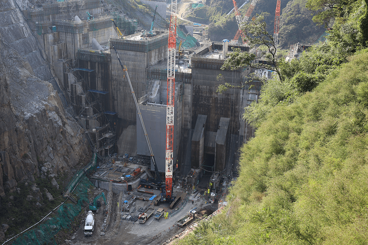 建設中の立野ダム(2022年9月撮影)