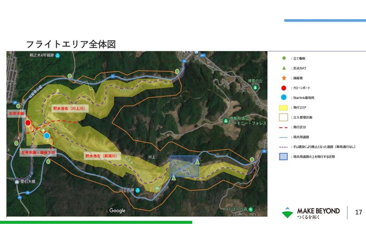 同実証のフライトエリア全体図