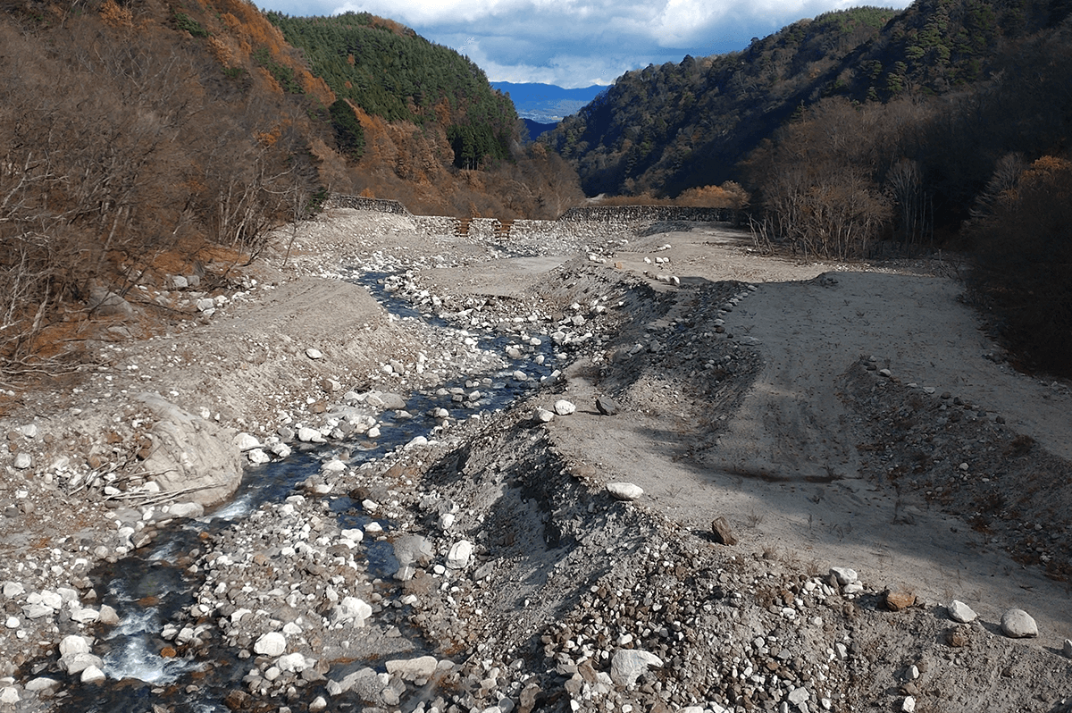 現地観測をしている富士川水系大武川流域(本人写真提供)