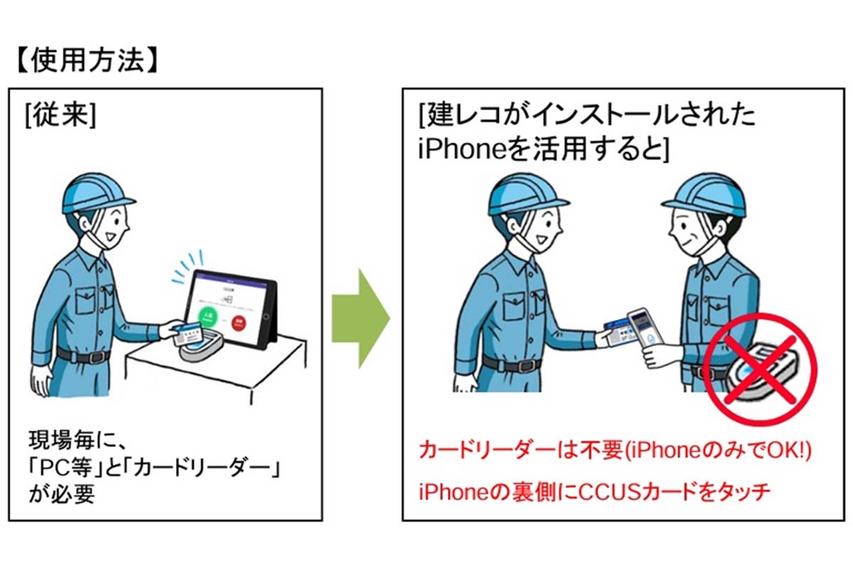 iPhoneでカンタンに就業履歴の蓄積ができるように / 建設業振興基金