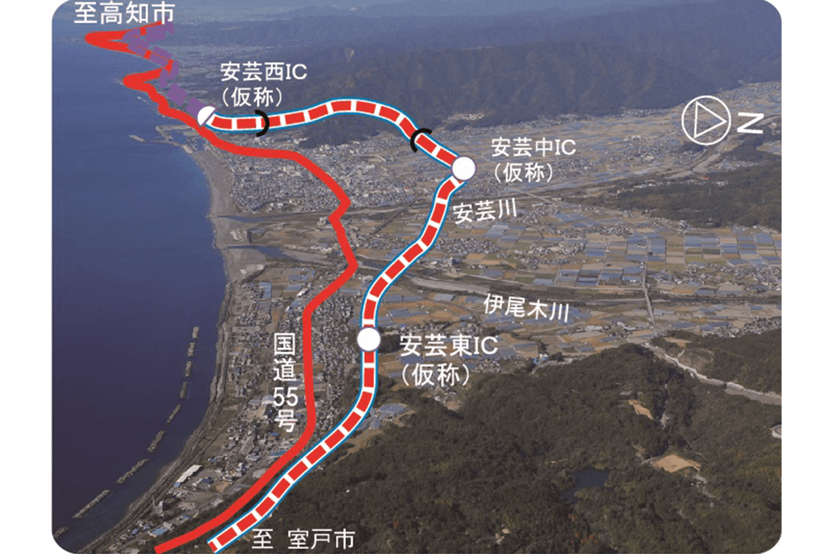安芸道路のイメージ(土佐国道事務所HPより引用)