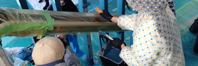 【日本建築仕上学会女性ネットワークの会】桃山学院高校で塗装体験 リフォームで建物の価値をワンランクアップへ