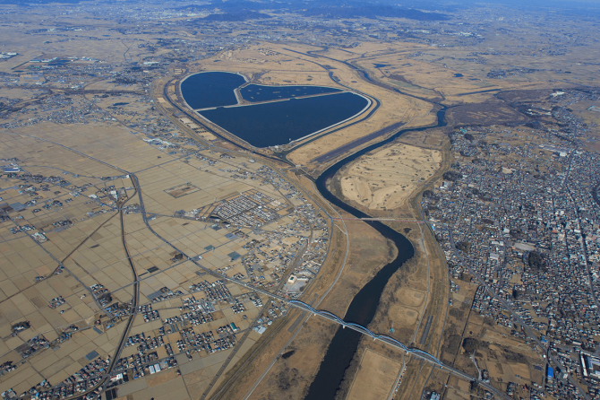 平常時の渡良瀬遊水地（利根川上流河川事務所提供）