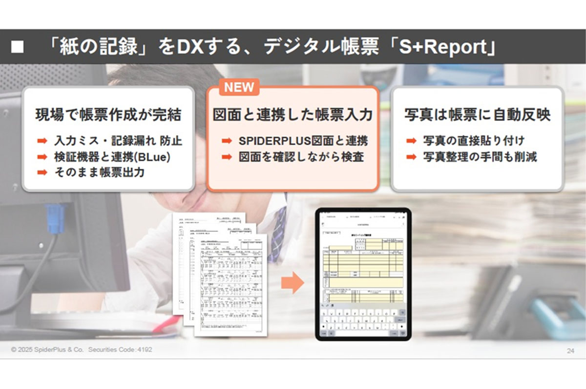 「紙の記録」をDXする、デジタル帳票「S+Report」