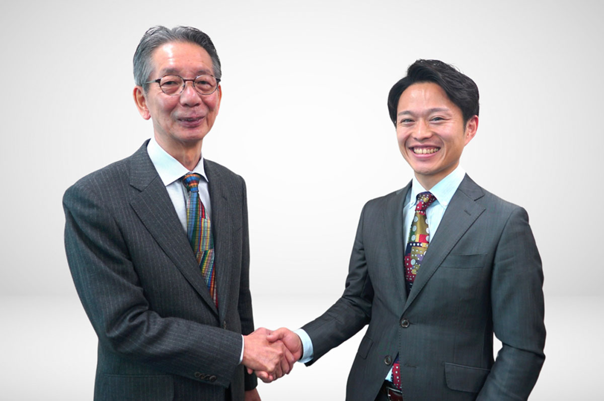 株式会社南都技研 代表取締役 多田佳充氏(左)と株式会社クアンド 代表取締役 下岡純一郎氏