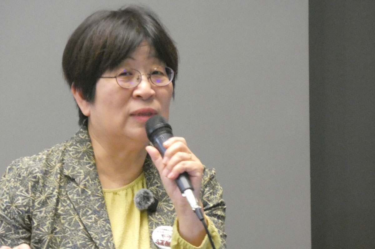 「建築仕上分野の研究開発における女性技術者の必要性」テーマに講演した熊野康子主査