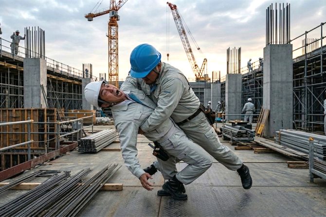 2次下請のヘッドロックに、3次下請はバックドロップで応戦！正当防衛は成立するのか？