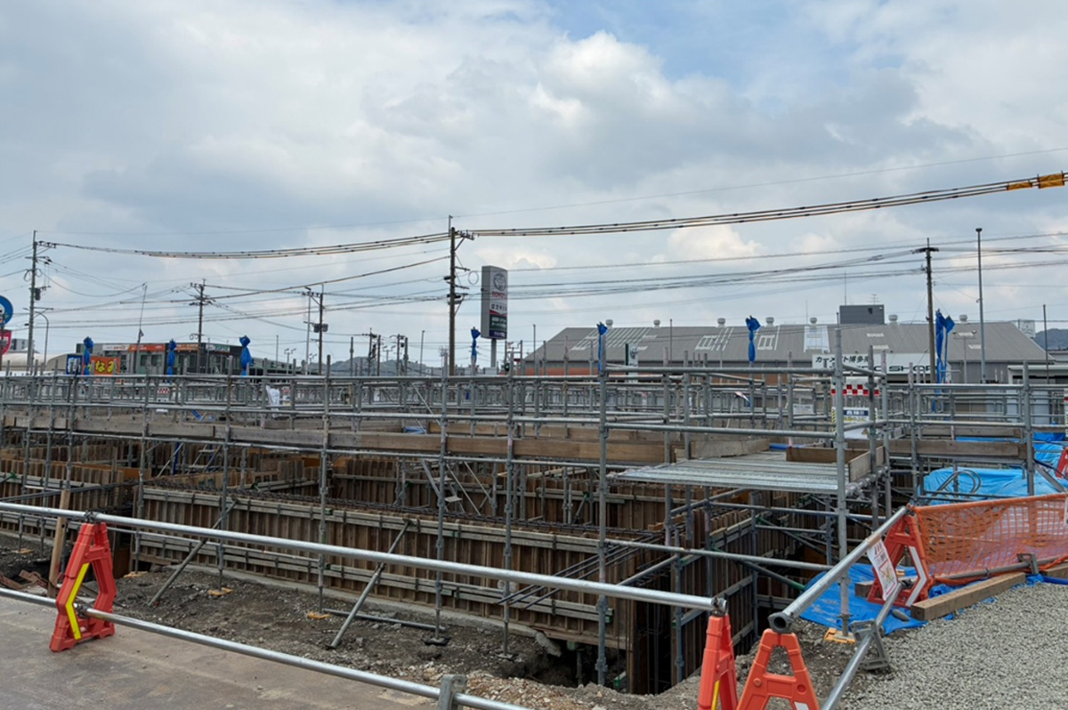 九州の老人ホーム新築工事現場