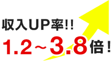 収入UP率!! 1.2〜3.8倍!